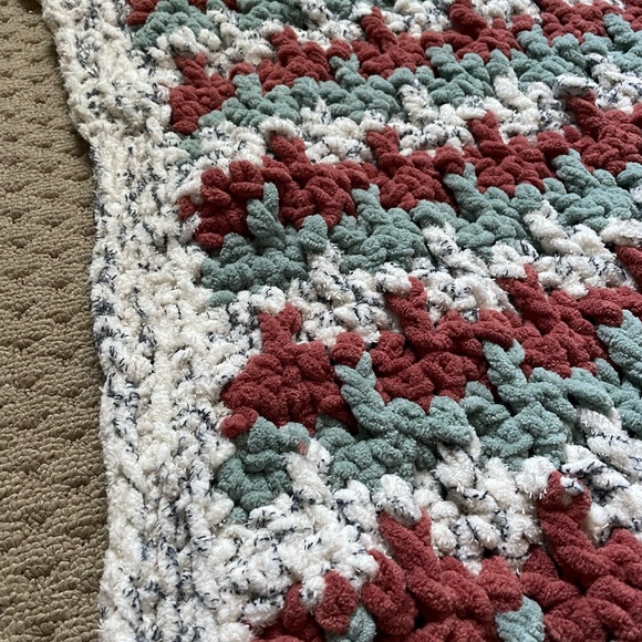 Handmade Jump Stripe Soft Squishy Multicolored Crochet Nursery Baby Blanket - Picture 6 of 6